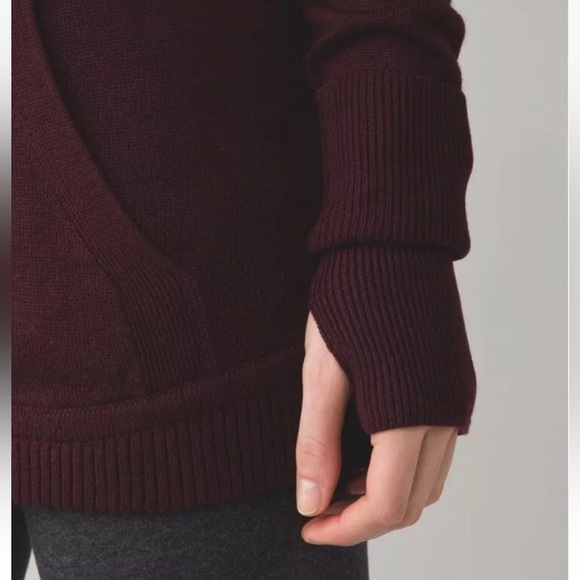 Lululemon Sweet Savasana Pullover Hooded Sweater Heathered Bordeaux Size 4 - Picture 4 of 16